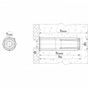 RawlPlug R-DCL - ancora expandabila cu filet interior schema 2