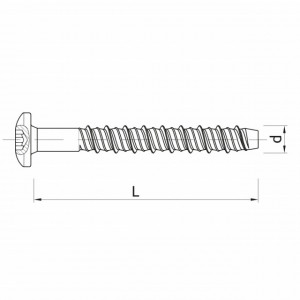 RawlPlug R-LX-P-ZP - surub pentru beton cu cap bombat schema 1