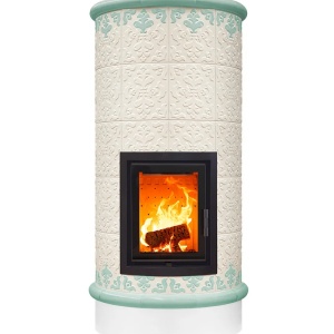 Rondo 5 Levels - Soba pe lemne cu acumulare, din maiolica - 8,2 kW, model verde RC 026