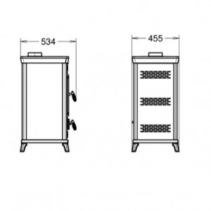 Soba pe lemne Thermorossi Sofia Evo Easy 8,3 kW dimensiuni