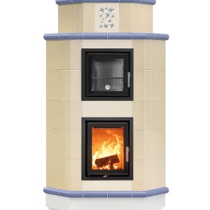 Souffle - Soba pe lemne cu acumulare si cuptor, din maiolica - 8,6 kW SF 003