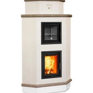 Souffle - Soba pe lemne cu acumulare si cuptor, din maiolica - 8,6 kW SF 014