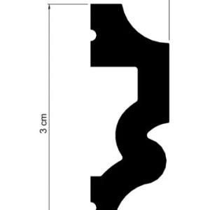 Brau decorativ Manavi din polimer rigid B27 - 3x1x200 cm dimensiuni