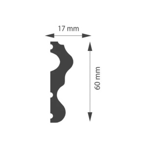 Brau decorativ Manavi din polimer rigid B30 - 6x1.7x200 cm dimensiuni