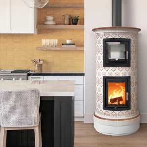 Buffet - Soba pe lemne cu acumulare si cuptor, din maiolica - 8,6 kW