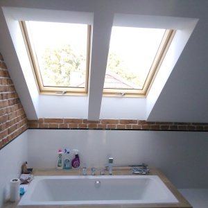 placi decorative bej maro stil caramida veche baie