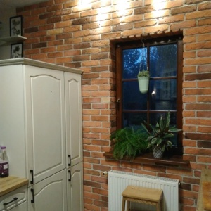 perete accent cu caramida manor