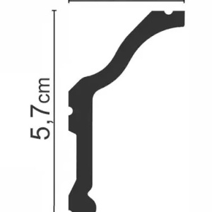 Cornisa decorativa Manavi din polimer rigid C23 - 5.7x2.9x200 cm dimensiuni