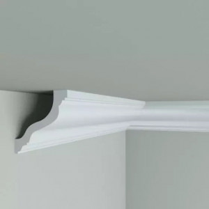 Cornisa decorativa tavan Manavi C10 din polimer rigid 7.8x7.8x200 cm