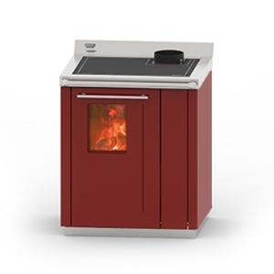 Cuptor soba pe lemne Thermorossi BOSKY 30 Square EVO5 12,5 kW bordeaux