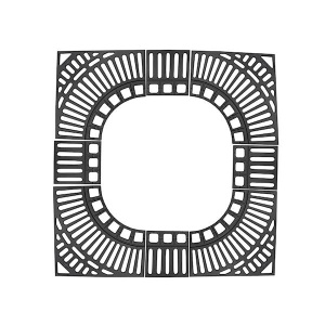 Gratar din fonta pentru protectie arbori, 155x155 cm, negru texturat