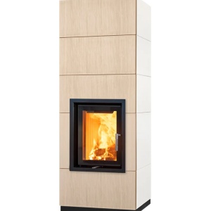 Medium - Soba pe lemne cu acumulare, din maiolica - 8,2 kW, model bej MD 014