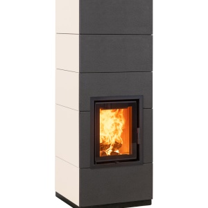 Medium - Soba pe lemne cu acumulare, din maiolica - 8,2 kW, model gri MD 052