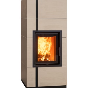 Mini - Soba pe lemne cu acumulare, din maiolica - 8,2 kW, model bej MN 038