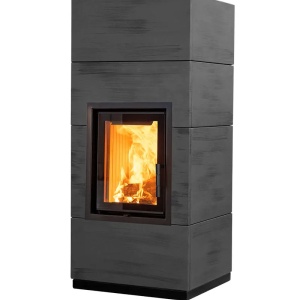 Mini - Soba pe lemne cu acumulare, din maiolica - 8,2 kW, model gri MN 041