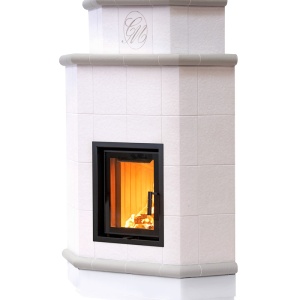 Olimpia 5 Levels - Soba pe lemne cu acumulare, din maiolica - 8,2 kW, model gri OL 034