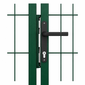 Poarta dubla DUOS BOX zincata 1,5 x 3,8 m, panou 2D 5/4/5 mm, verde incuietoare