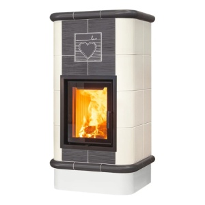 Quadra 4 Levels - Soba pe lemne cu acumulare, din maiolica - 8,2 kW, model gri
