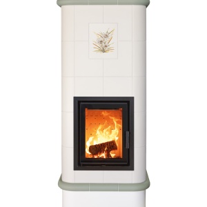 Quadra 5 Levels - Soba pe lemne cu acumulare, din maiolica - 8,2 kW, model gri QC 057