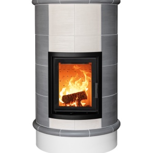 Rondo 4 Levels - Soba pe lemne cu acumulare, din maiolica - 8,2 kW, model gri RN 044