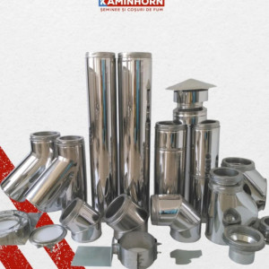 Sistem cos de fum profesional KaminHorn Primo Inox 45 grade, baza 0