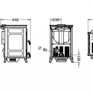 Soba pe peleti Thermorossi Chicca 7,2 kW dimensiuni