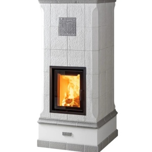 Vega - Soba pe lemne cu acumulare, din maiolica - 8,3 kW, model gri VG 001