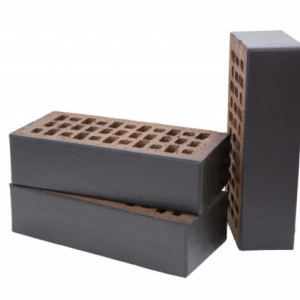CARBON - caramida klinker perforata, negru