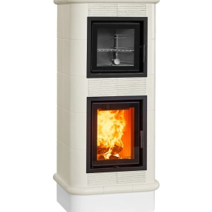 Chef - Soba pe lemne cu acumulare si cuptor, din maiolica - 8,6 kW CF 037
