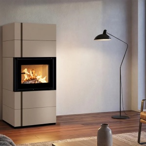 Front - Soba pe lemne cu acumulare, din maiolica - 8,5 kW