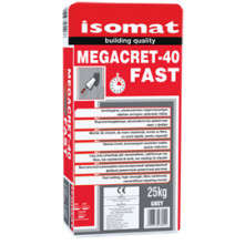 Isomat MEGACRET-40 FAST - mortar de ciment cu priza foarte rapida, pentru reparatii, 25 kg, gri