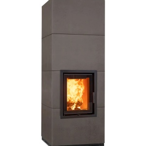 Maxi - Soba pe lemne cu acumulare, din maiolica - 8,3 kW, model gri MX  021