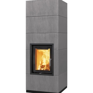 Medium - Soba pe lemne cu acumulare, din maiolica - 8,2 kW, model gri MD 046