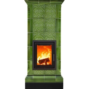 Nobile 5 Levels - Soba pe lemne cu acumulare, din maiolica - 8,2 kW, model verde nc 017