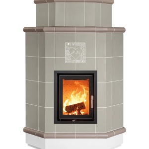 Olimpia 5 Levels - Soba pe lemne cu acumulare, din maiolica - 8,2 kW, model gri OL 015