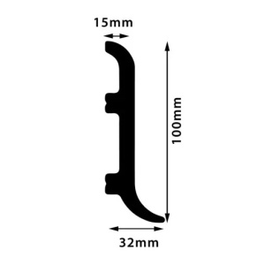 Plinta decorativa Manavi din polimer rigid S36 - 10x1.5x200 cm dimensiuni