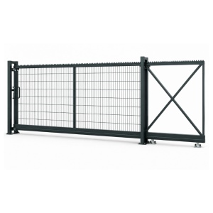 Poarta culisanta DUOS 2 x 4 m, panou 2D 5/4/5 mm, antracit