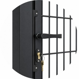 Poarta pietonala DUOS BOX 2D zincata 1 x 0,90 m, panou 5/4/5 mm, antracit incuietoare