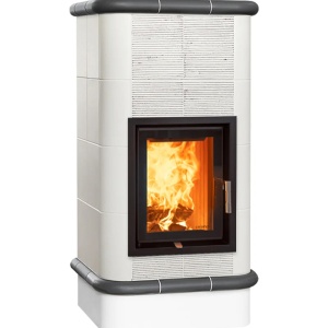 Quadra 4 Levels - Soba pe lemne cu acumulare, din maiolica - 8,2 kW, model gri QD 078