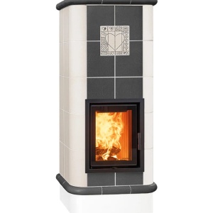 Quadra 5 Levels - Soba pe lemne cu acumulare, din maiolica - 8,2 kW, model gri QC 035