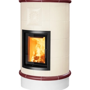 Rondo 4 Levels - Soba pe lemne cu acumulare, din maiolica - 8,2 kW, model rosu RN 040
