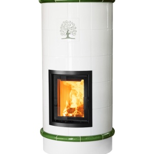 Rondo 5 Levels - Soba pe lemne cu acumulare, din maiolica - 8,2 kW, model verde RC 040