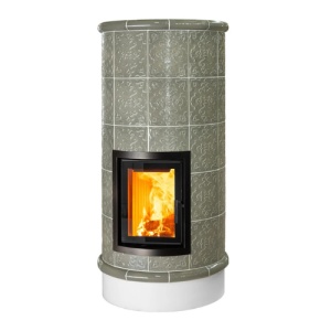 Rondo 5 Levels - Soba pe lemne cu acumulare, din maiolica - 8,2 kW, model gri