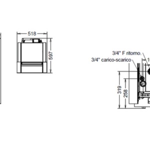 Soba pe peleti Essenza Idra 14 Stone Thermorossi 13,7 kW dimensiuni