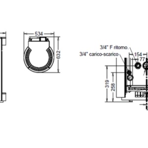 Soba pe peleti Moma Idra 21 Thermorossi 22,5 kW dimensiuni