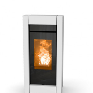 Soba pe peleti Thermorossi Essenza Metalcolor Natural Plus Evo 11,4 kW alb