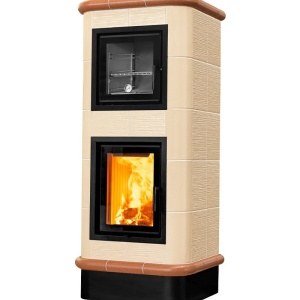 Chef - Soba pe lemne cu acumulare si cuptor, din maiolica - 8,6 kW CF 034