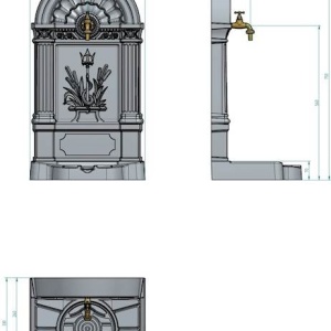 corp decorativ fonta exterior robinet dimensiuni
