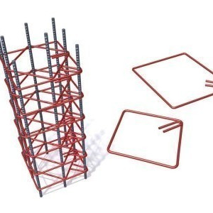 Etrier patrat 10 x 10 cm din otel beton OB37, diametru 6 mm