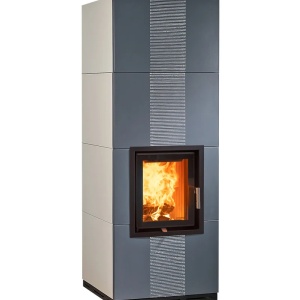 Maxi - Soba pe lemne cu acumulare, din maiolica - 8,3 kW, model gri MX 005